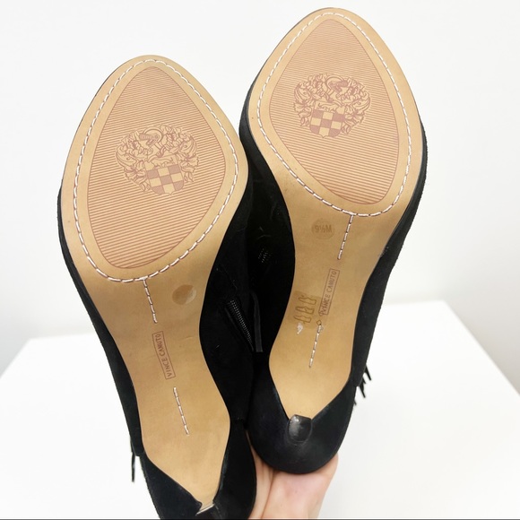 Vince Camuto Peep Toe Leather Fringe Detail Dress Sandal Size 9.5 - Picture 7 of 8